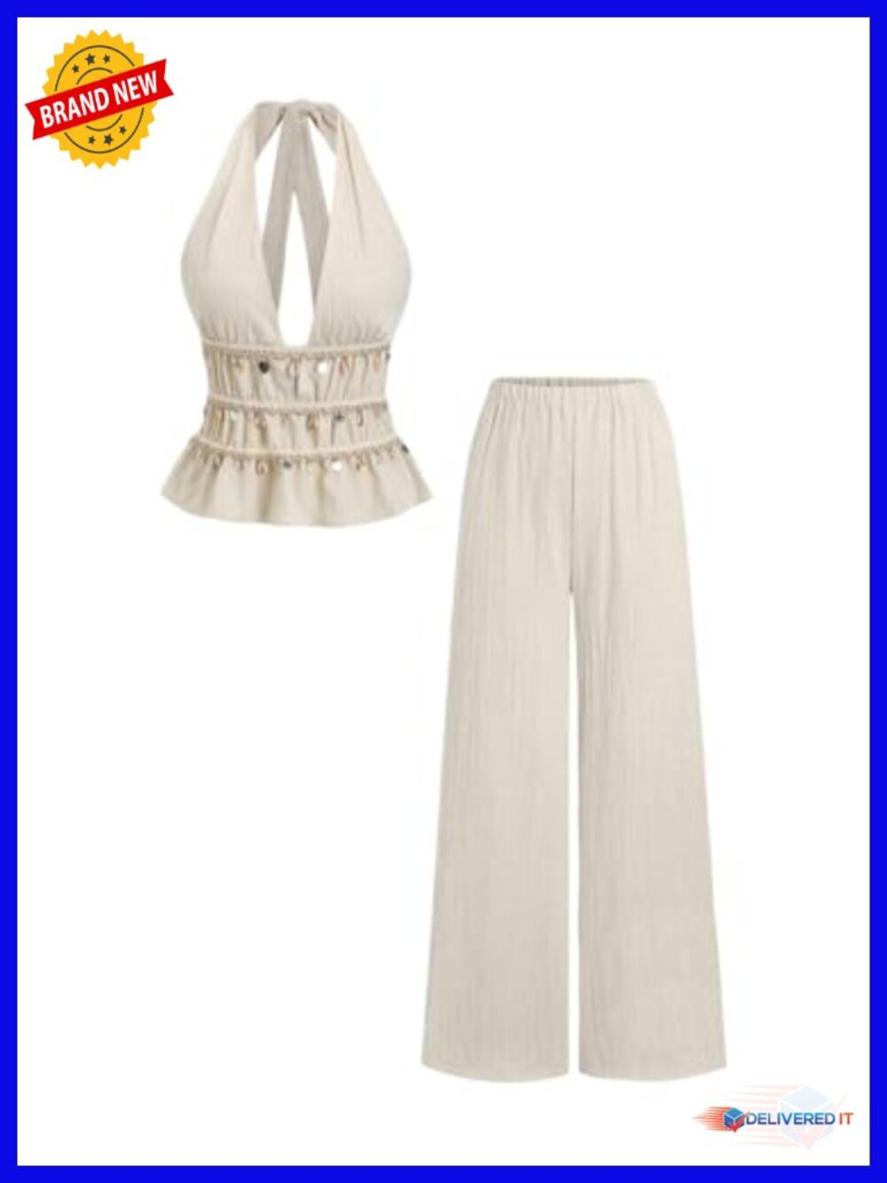 2 Piece Set Wide Leg Pants Peplum Top Going Out Outfits